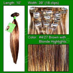 #4/27 Brown w/ Blonde Highlights - 10 inch