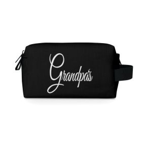 Accessories Bag Travel Pouch, Grandpa Print - Self Care Gift For Him - Black