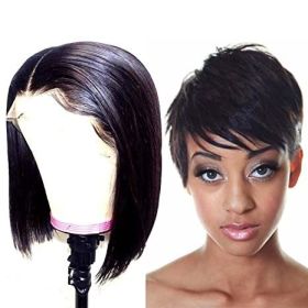 Sable Hub Straight Lace Front Wigs 13x4x1 Human Hair T Part HD Transparent Lace Frontal Wigs for Black Women Brazilian Virgin Hair 150% Density Pre Pl