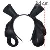 Rabbit Ears Han Chinese Clothing Wig Hairband Updo Hair Bun Headband Ancient Costume Wig Hair Bun Black Hair Extensions