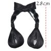 Women Wig Han Chinese Clothing Bowknot Updo Headband Hair Bun Chinese Traditional Costume Accessory Black Hairpiece