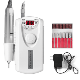 Portable Electric Professional File Kit 2200mAh Electric Armor Remover Nails Beauty Tools (Color: White, plug: US)