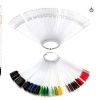 Nail Swatches  1 Set Total 50 Tips Plastic Nail Swatches Clear Sticks Nail Art Supplies for Nail Art Polish Display and Home DIY, Transparent with Met