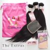 Sable Hub 10A Brazilian Straight Hair 4 Bundles Natural Human Hair Bundle | 3 Straight Bundles + 1 Lace Front Closure 4x4 free part | 100% Unprocessed