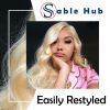 Sable Hub 613 Blonde 4x4 Lace Front Closure Wig Straight Human Hair Brazilian Human Hair Wigs for Women Pre plucked 150 Density 613 Blonde Transparent