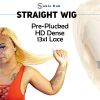 Sable Hub 613 Blonde 4x4 Lace Front Closure Wig Straight Human Hair Brazilian Human Hair Wigs for Women Pre plucked 150 Density 613 Blonde Transparent