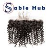 Sable Hub Frontal Lace Kinky Curly Women Hair Bundle Natural Human | 100% Unprocessed Brazilian Transparent 13XHD Virgin Kinky Curl Pre Plucked Baby H
