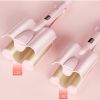 Three Barrel Hair Curling Wands With LCD Temperature Display - Ceramic Tourmaline Triple Barrels; Anion; 60 Minute Timed Shutdown; 17 Gear Temperature